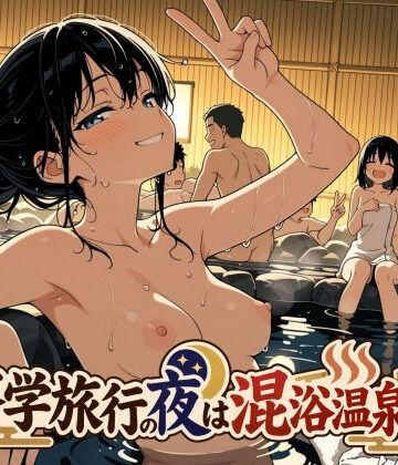 【エロ漫画raw】修学旅行の夜は混浴温泉2